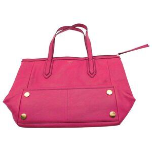 Fossil Sydney Shopper Tote Bag Pink Cowhide Leather Purse Pockets